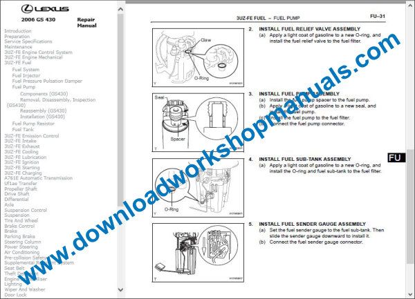 Lexus GS 430 repair manual